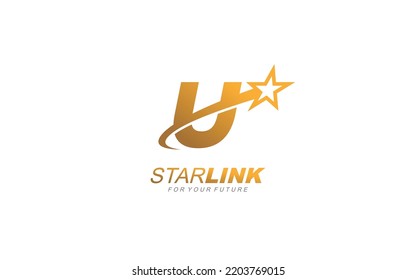 U logo star for branding company. letter template vector illustration for your brand.