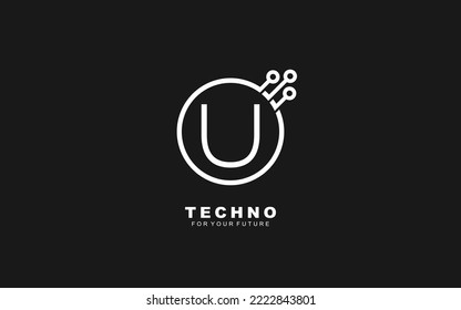 U logo TECHNO for identity. Letter template vector illustration for your brand.
