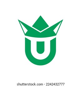 U logo vector design, U initial, abstract art crown