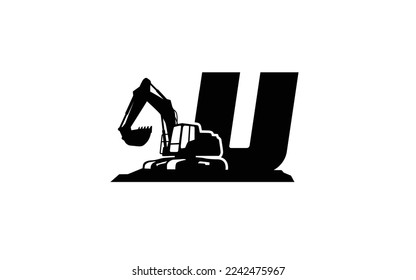 U Logo with wave letter concept for template 