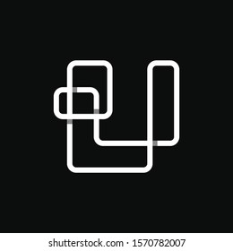 U Logotype Connecting Monoline Outline Black Logo Corporate 