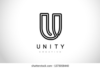 U Logo.U Letter Design Vector Illustration Modern Monogram Icon.