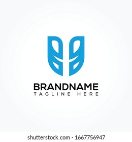Icono de monograma moderno con el logotipo U.U.