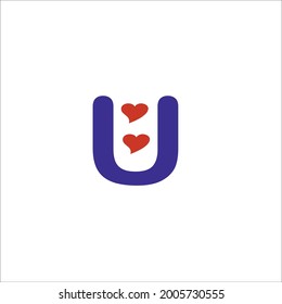 u love letter Vektorlogo-Design 