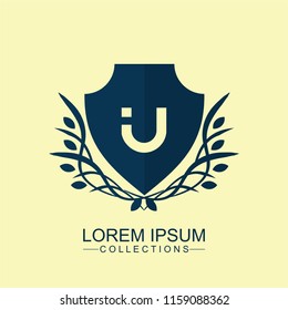 U Luxury logo,Design for Boutique hotel,Resort,Restaurant, Royalty, Victorian identity, luxury Hotel, Heraldic, Fashion,VIP,Club,education Full vector logo template.