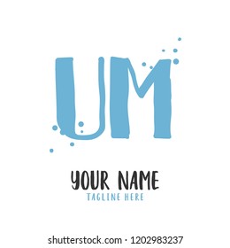 U M Handwritten logo template