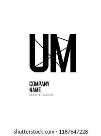 U M Initial abstract logo vector template