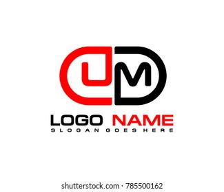 U M initial logo template vexctor