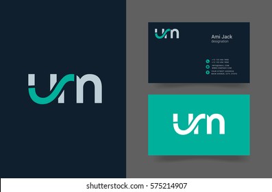 U & M Letter logo design vector element with Business card