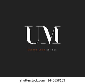 U M letters Joint logo icon vector for business card and corporate identity.