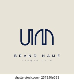 U and M logo design. UM abstract Letters Logo Monogram. This logo design is the process of creating a visual symbol that represents a brand, company, or individual.