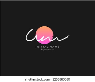 U M Signature initial logo template vector
