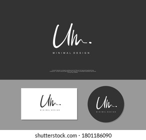 U M UM Initial handwriting or handwritten logo for identity. Logo with signature and hand drawn style.