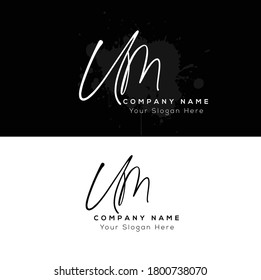 U M UM Initial letter handwriting and signature logo. Beauty vector initial logo .Fashion, boutique, floral and botanical