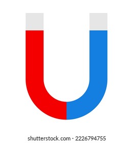 U Magnet Flat Icon Symbol Vector Illustration Red Blue Grey Color