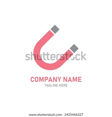 U magnet icon logo. Science logo. Vector illustration isolated on white background.