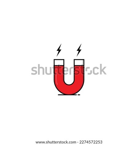 U magnet isolated vector graphics