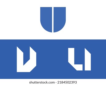 Paquete vectorial moderno de diseño de logotipo de letras iniciales de U. Será adecuado para qué empresa o nombre de marca inician esas iniciales.