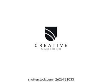 u modern letter logo design