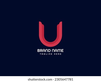 u diseño de logotipo de letras monográficas