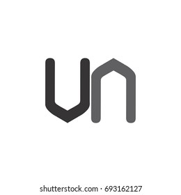 u and n letter logo