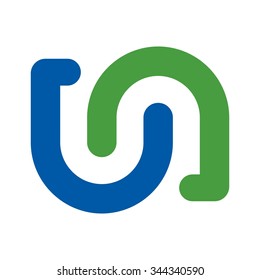 u and n logo vector