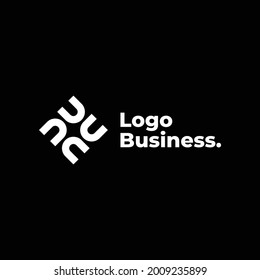 u n rectangle logo company ready to use. logo design vector template. modern logo concept.