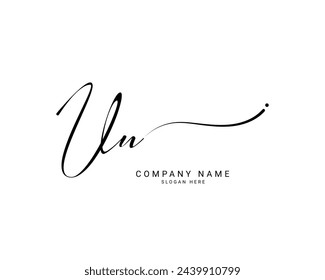 u n un initial letter handwriting and signature logo