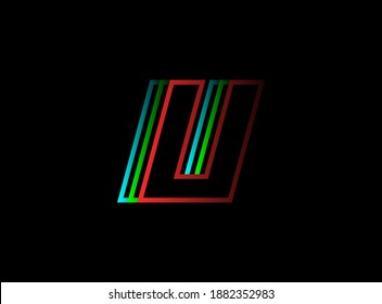 U number font fast, speed motion logo. Sport style futuristic oblique design for   delivery posters, industrial, racing identify and more