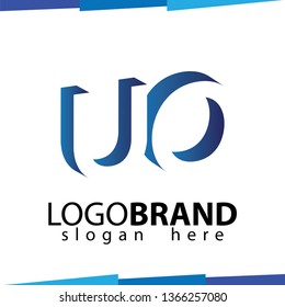 U O Initial Letter logo in negative space vector template