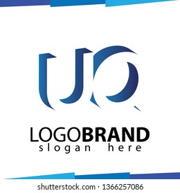U O or U Q Initial Letter logo in negative space vector template