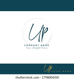  U P UP Initial letter handwriting and signature logo. Beauty vector initial logo .Fashion, boutique, floral and botanical