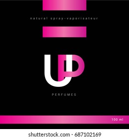 U P joint logo design vector with Packaging template