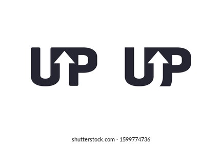 U and P letter with arrow for design vector editable