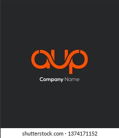 A U P letters joint logo design vector template
