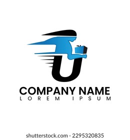 u people logo design vector sign template.Modern Colorful Initial Creative Clean U Letter Logo With Premium Business Card Design Vector Template for Your Company Business