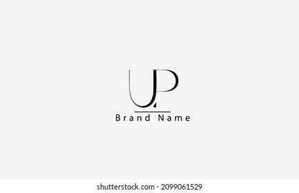 UP U PU P abstract vector logo monogram template