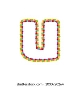 U Puzzle Letter Logo Icon Design