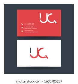 U & Q, U Q Monogram letters joint logo elegant vector design with business card template