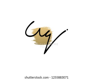 U Q Signature initial logo template vector
