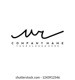 U R Initial handwriting logo vector