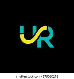 U & R Letter logo design vector element