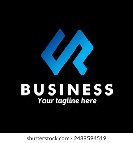 U and R letter vector logo combination