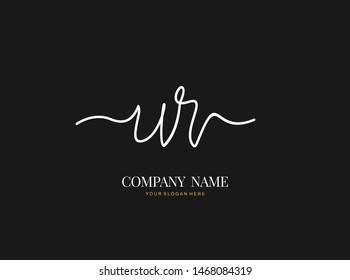 U R UR Initial handwriting logo design with circle. Beautyful design handwritten logo for fashion, team, wedding, luxury logo.