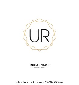 U R UR Initial logo letter with minimalist concept. Vector with scandinavian style logo.