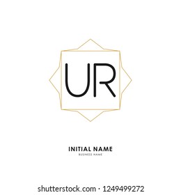 U R UR Initial logo letter with minimalist concept. Vector with scandinavian style logo.