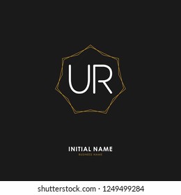 U R UR Initial logo letter with minimalist concept. Vector with scandinavian style logo.
