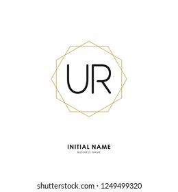 U R UR Initial logo letter with minimalist concept. Vector with scandinavian style logo.