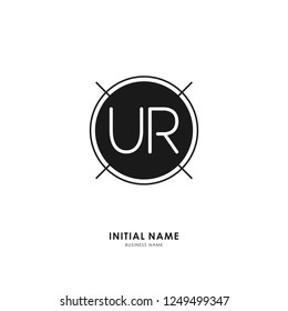 U R UR Initial logo letter with minimalist concept. Vector with scandinavian style logo.