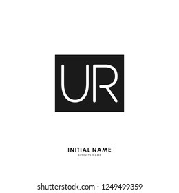 U R UR Initial logo letter with minimalist concept. Vector with scandinavian style logo.